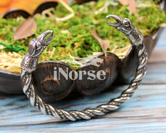 Hugin & Munin Viking Bracelet | Norse Jewelry | Odin's Ravens Torque | Ragnar Armring | Hugin & Munin Bangle | Norse Armband | Viking Jewelry