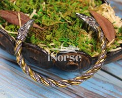 Ravens Of Odin Viking Bracelet | Norse Jewelry | Raven Torque | Ragnar Armring | Hugin & Munin Bracelet | Norse Armband | Viking Jewelry