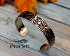 Odin's Ravens Viking Bangle | Norse Bracelet | Nordic Arm Ring | Celtic Wristband | Celtic Knot | Norse Magnetic Bracelet | Viking Jewelry