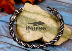 Hugin & Munin Viking Bracelet | Norse Jewelry | Odin's Ravens Torque | Ragnar Armring | Hugin & Munin Bangle | Norse Armband | Viking Jewelry