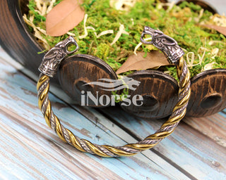 Odin's Wolves Viking Bracelet | Norse Jewelry | Geri &...