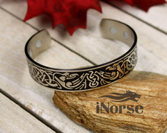 Odin's Ravens Viking Bangle | Norse Bracelet | Nordic Arm Ring | Celtic Wristband | Celtic Knot | Norse Magnetic Bracelet | Viking Jewelry