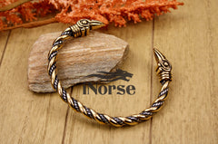 Viking Raven Torque | Ravens Of Odin | Viking Bracelet | Norse Jewelry | Norse Torc | Ragnar Armring | Hugin & Munin Bangle | Norse Armband | Viking Jewelry