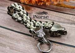 Odin's Wolves Viking Bracelet | Norse Jewelry | Viking Wristband |  Fenrir Wolf Bracelet | Norse Leather Armband | Viking Bangle | Norse Arm Ring | Viking Jewelry