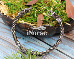 Odin's Wolves Viking Bracelet | Norse Jewelry | Fenrir Torque | Ragnar Armring | Geri & Freki Bracelet | Norse Armband | Viking Jewelry