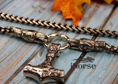 Odin's Ravens Viking Necklace | Mjolnir Pendant | Norse Jewelry | Hugin & Munin Necklace | Viking Pendant | Norse Necklace | Viking Jewelry