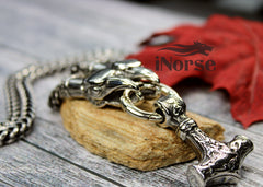 Odin's Ravens Viking Necklace | Mjolnir Jewelry | Norse Pendant | Hugin & Munin Necklace | Viking Pendant | Norse Necklace | Viking Jewelry