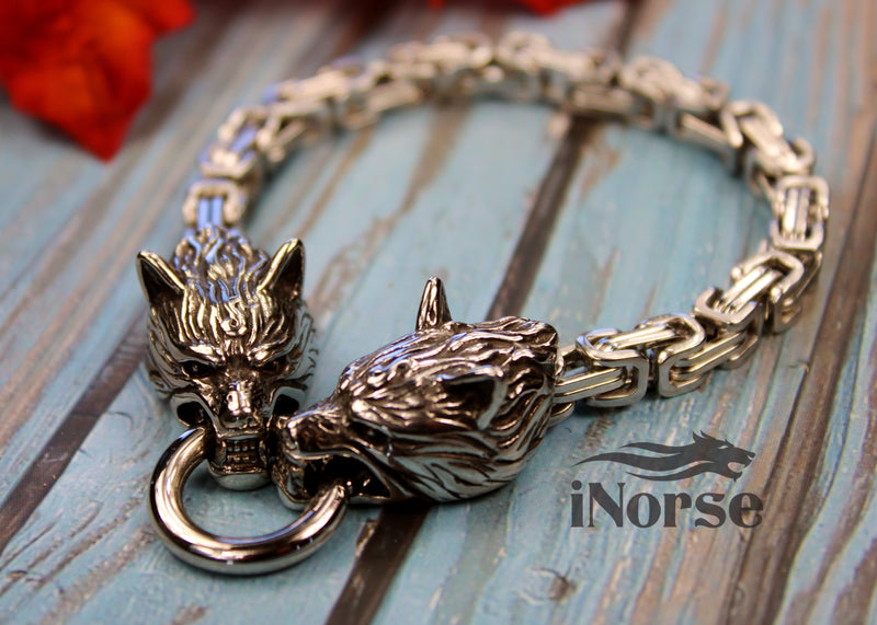 Wolves of Odin Viking Bracelet | Norse Jewelry | Geri & Freki Bracelet | Viking Wristband | Fenrir Bracelet | Norse Armring | Viking Jewelry