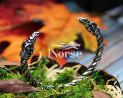 Odin's Ravens Viking Bracelet | Norse Torc | Viking Arm Ring | Odin Oath Ring | Viking Bangle | Nordic Cuff | Norse Jewelry | Viking Jewelry