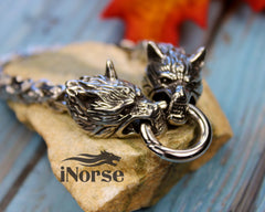 Wolves of Odin Viking Bracelet | Norse Jewelry | Geri & Freki Bracelet | Viking Wristband | Fenrir Bracelet | Norse Armring | Viking Jewelry