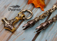 Odin's Ravens Viking Necklace | Norse Jewelry | Mjolnir Pendant | Thor's Hammer Necklace | Hugin & Munin | Norse Amulet | Viking Jewelry