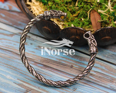 Odin's Wolves Viking Bracelet | Norse Jewelry | Fenrir Torque | Ragnar Armring | Geri & Freki Bracelet | Norse Armband | Viking Jewelry