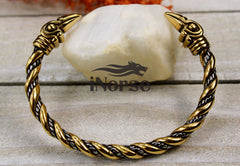 Viking Raven Torque | Ravens Of Odin | Viking Bracelet | Norse Jewelry | Norse Torc | Ragnar Armring | Hugin & Munin Bangle | Norse Armband | Viking Jewelry