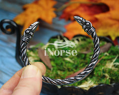 Odin's Ravens Viking Bracelet | Norse Torc | Viking Arm Ring | Odin Oath Ring | Viking Bangle | Nordic Cuff | Norse Jewelry | Viking Jewelry