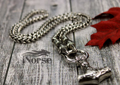 Odin's Ravens Viking Necklace | Mjolnir Pendant | Norse Jewelry | Hugin & Munin Necklace | Viking Pendant | Norse Necklace | Viking Jewelry