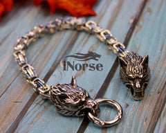 Wolves of Odin Viking Bracelet | Norse Jewelry | Geri & Freki Bracelet | Viking Wristband | Fenrir Bracelet | Norse Armring | Viking Jewelry