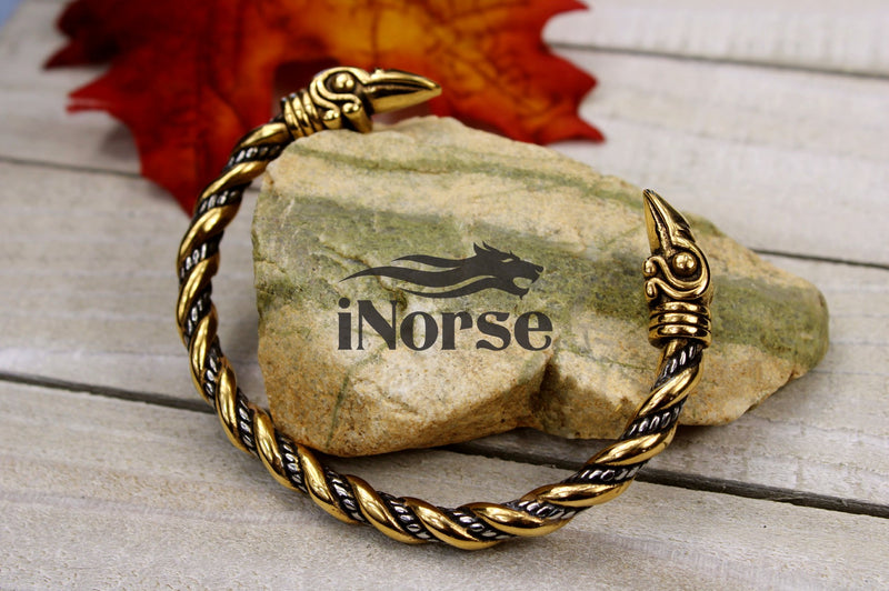 Viking Raven Torque | Ravens Of Odin | Viking Bracelet | Norse Jewelry | Norse Torc | Ragnar Armring | Hugin & Munin Bangle | Norse Armband | Viking Jewelry