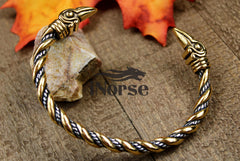 Viking Raven Torque | Ravens Of Odin | Viking Bracelet | Norse Jewelry | Norse Torc | Ragnar Armring | Hugin & Munin Bangle | Norse Armband | Viking Jewelry