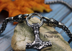 Odin's Ravens Viking Necklace | Mjolnir Pendant | Norse Jewelry | Hugin & Munin Necklace | Viking Pendant | Norse Necklace | Viking Jewelry