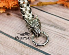 Odin's Wolves Viking Bracelet | Norse Jewelry | Viking Wristband |  Fenrir Wolf Bracelet | Norse Leather Armband | Viking Bangle | Norse Arm Ring | Viking Jewelry