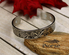 Odin's Ravens Viking Bangle | Norse Bracelet | Nordic Arm Ring | Celtic Wristband | Celtic Knot | Norse Magnetic Bracelet | Viking Jewelry