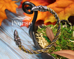 Ravens Of Odin Viking Bracelet | Norse Jewelry | Raven Torque | Ragnar Armring | Hugin & Munin Bracelet | Norse Armband | Viking Jewelry