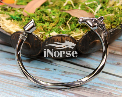 Odin Warhorse Viking Bracelet | Norse Jewelry | Viking Armring | Norse Bracelet | Sleipnir Torc | Ragnar Bangle | Torque | Viking Jewelry