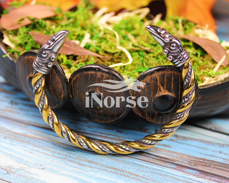 Ravens Of Odin Viking Bracelet | Norse Jewelry | Raven Torque | Ragnar Armring | Hugin & Munin Bracelet | Norse Armband | Viking Jewelry