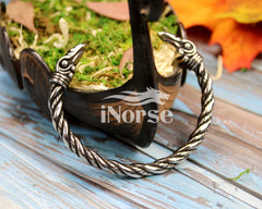 Odin's Ravens Viking Bracelet | Norse Torc | Viking Arm Ring | Odin Oath Ring | Viking Bangle | Nordic Cuff | Norse Jewelry | Viking Jewelry