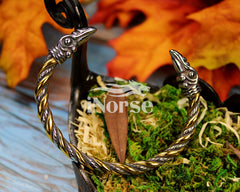 Ravens Of Odin Viking Bracelet | Norse Jewelry | Raven Torque | Ragnar Armring | Hugin & Munin Bracelet | Norse Armband | Viking Jewelry