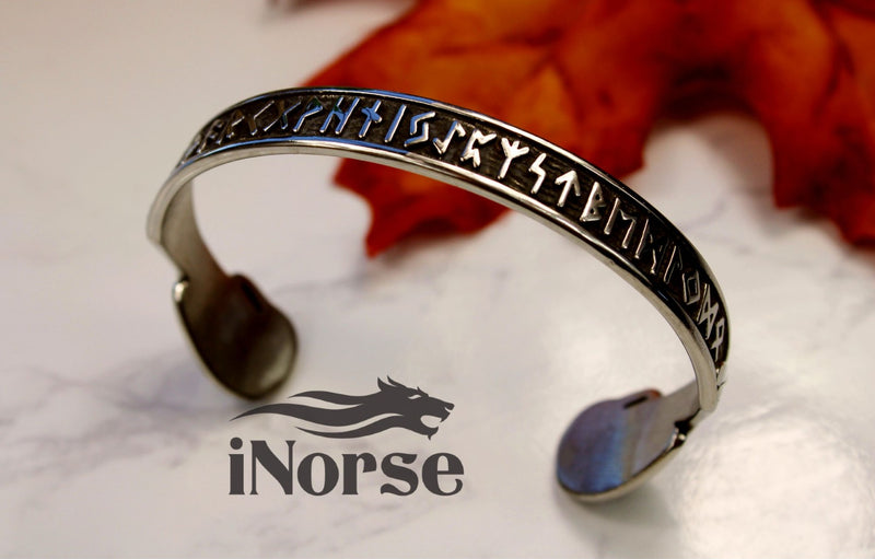 Runes Viking Bracelet | Norse Jewelry | Viking Bangle | Rune Armring | Norse Torque | Nordic Wristband | Viking Torc | Futhark Armband | Viking Jewelry