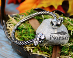 Skull Gothic Bracelet | Norse Jewelry | Viking Bracelet | Nordic Torque | Celtic Armband | Viking Armring | Norse Wristband | Gothic Jewelry