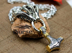 Thor's Goats -  Mjolnir - Viking Necklace | Norse Jewelry | Thor Necklace | Viking Pendant | Norse Jewelry | Nordic  Amulet | Viking Jewelry