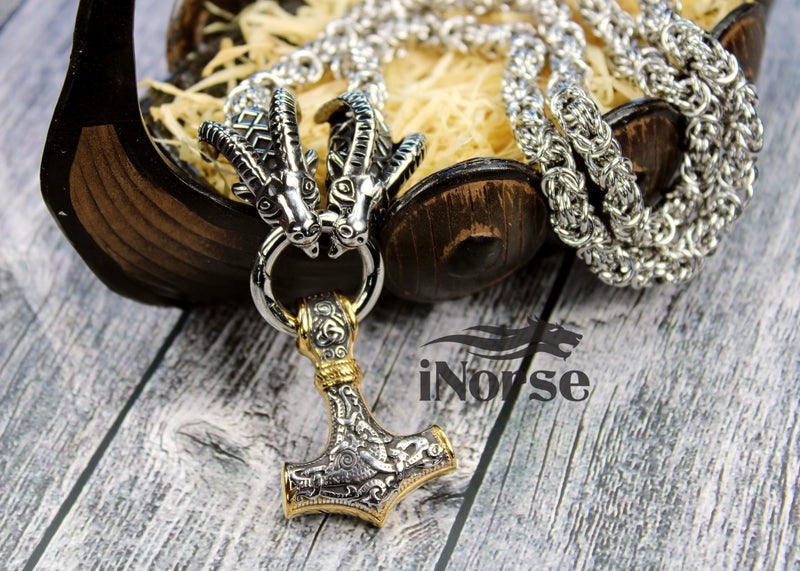 Thor's Goats Viking Necklace | Norse Jewelry | Tanngrisnir & Tanngnjóstr | Thor Necklace | Viking Pendant | Norse Necklace | Viking Jewelry