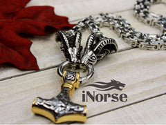 Thor's Goats -  Mjolnir - Viking Necklace | Norse Jewelry | Thor Necklace | Viking Pendant | Norse Jewelry | Nordic  Amulet | Viking Jewelry