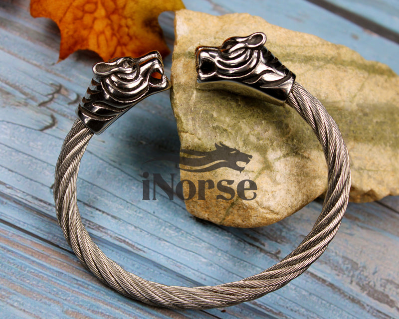 Jaguar Viking Bracelet | Norse Jewelry | Tiger Bracelet | Nordic Torc | Elastic Cuff | Viking Armring | Gothic Wristband | Viking Jewelry