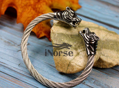 Jaguar Viking Bracelet | Norse Jewelry | Tiger Bracelet | Nordic Torc | Elastic Cuff | Viking Armring | Gothic Wristband | Viking Jewelry