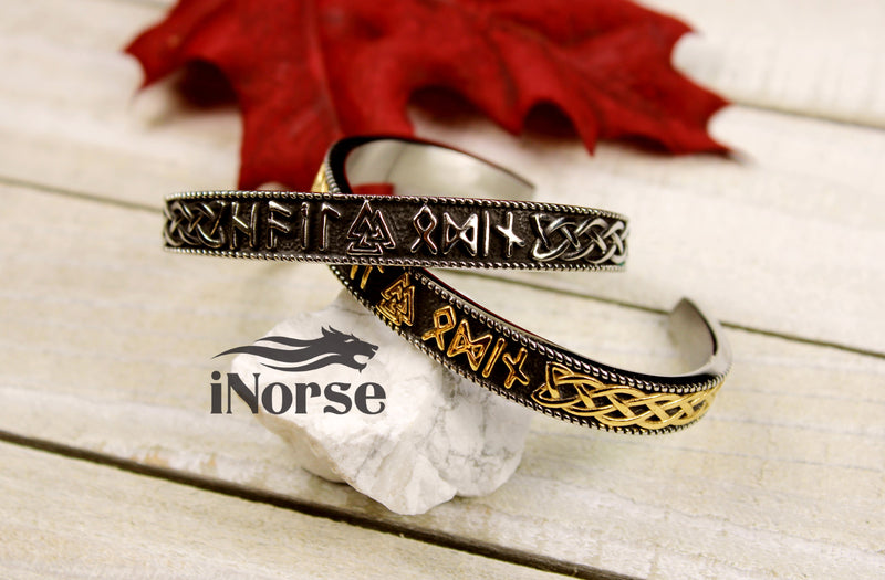 Valknut Rune Bangle | Norse Jewelry | Viking Bracelet | Norse Armring |Valknut Wristband | Viking Torque | Norse Bangle Torc | Rune Bracelet | Viking Jewelry