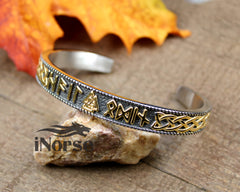 Valknut Rune Bangle | Norse Jewelry | Viking Bracelet | Norse Armring |Valknut Wristband | Viking Torque | Norse Bangle Torc | Rune Bracelet | Viking Jewelry