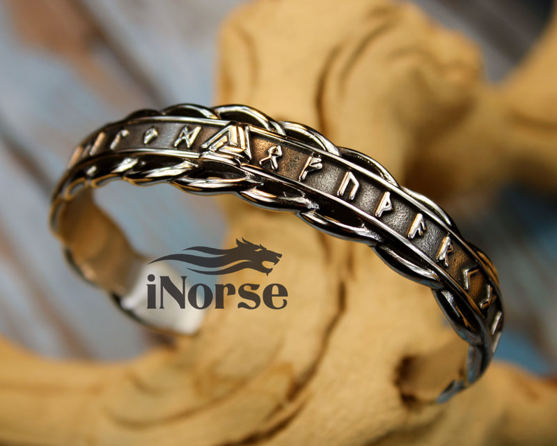 Valknut Viking Bracelet | Norse Jewelry | Viking Armring | Rune Bracelet | Viking Bangle | Futhark Runes | Norse Bracelet | Viking Jewelry