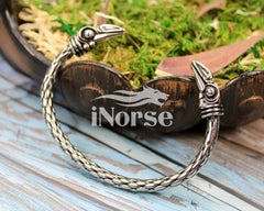 Ravens Viking Bracelet | Norse Jewelry | Women's Raven Torque | Ragnar Armring | Hugin & Munin Bracelet | Norse Armband | Viking Jewelry