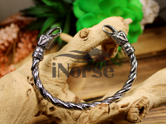 Ravens Viking Torque | Ravens Of Odin | Viking Bracelet | Norse Jewelry | Norse Torc | Ragnar Armring | Hugin & Munin Bangle | Norse Armband | Viking Jewelry