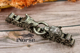 Odin's Wolves Viking Bracelet | Norse Jewelry | Viking Wristband...