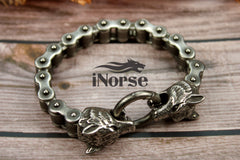 Odin's Wolves Viking Bracelet | Norse Jewelry | Viking Wristband |  Fenrir Armband | Viking Bangle | Norse Arm Ring | Goth | Viking Jewelry