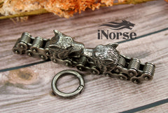 Odin's Wolves Viking Bracelet | Norse Jewelry | Viking Wristband |  Fenrir Armband | Viking Bangle | Norse Arm Ring | Goth | Viking Jewelry