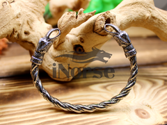 Ravens Viking Torque | Ravens Of Odin | Viking Bracelet | Norse Jewelry | Norse Torc | Ragnar Armring | Hugin & Munin Bangle | Norse Armband | Viking Jewelry