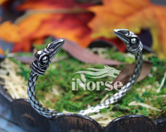 Ravens Viking Bracelet | Norse Jewelry | Women's Raven Torque | Ragnar Armring | Hugin & Munin Bracelet | Norse Armband | Viking Jewelry