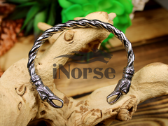 Ravens Viking Torque | Ravens Of Odin | Viking Bracelet | Norse Jewelry | Norse Torc | Ragnar Armring | Hugin & Munin Bangle | Norse Armband | Viking Jewelry