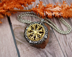 Vegvisir Viking Necklace | Norse Jewelry | Viking Pendant | Norse Compass | Viking Wayfinder Necklace | Vegvisir Pendant | Viking Jewelry