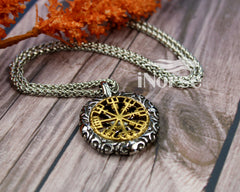 Vegvisir Viking Necklace | Norse Jewelry | Viking Pendant | Norse Compass | Viking Wayfinder Necklace | Vegvisir Pendant | Viking Jewelry